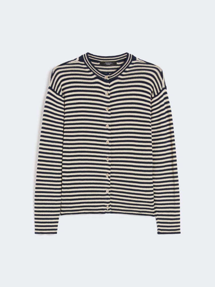 Cotton yarn cardigan - NAVY - Max Mara