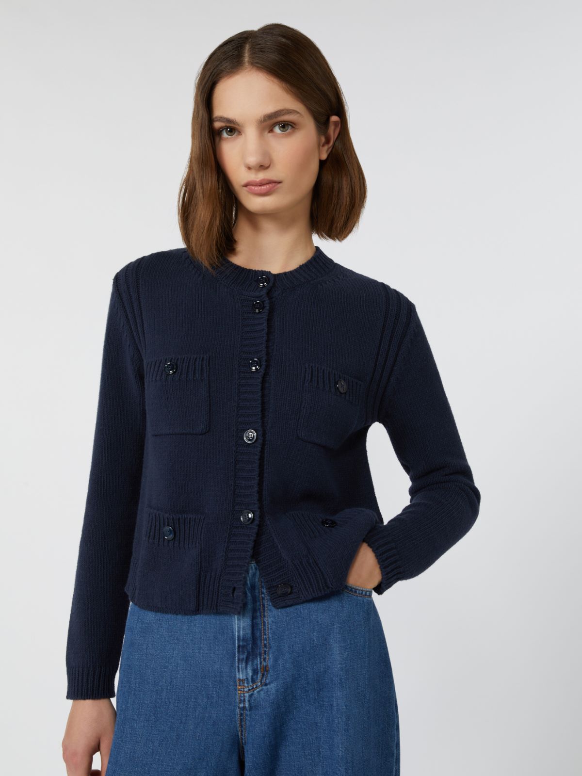 민치오 코튼 가디건 - NAVY - Max Mara - 4