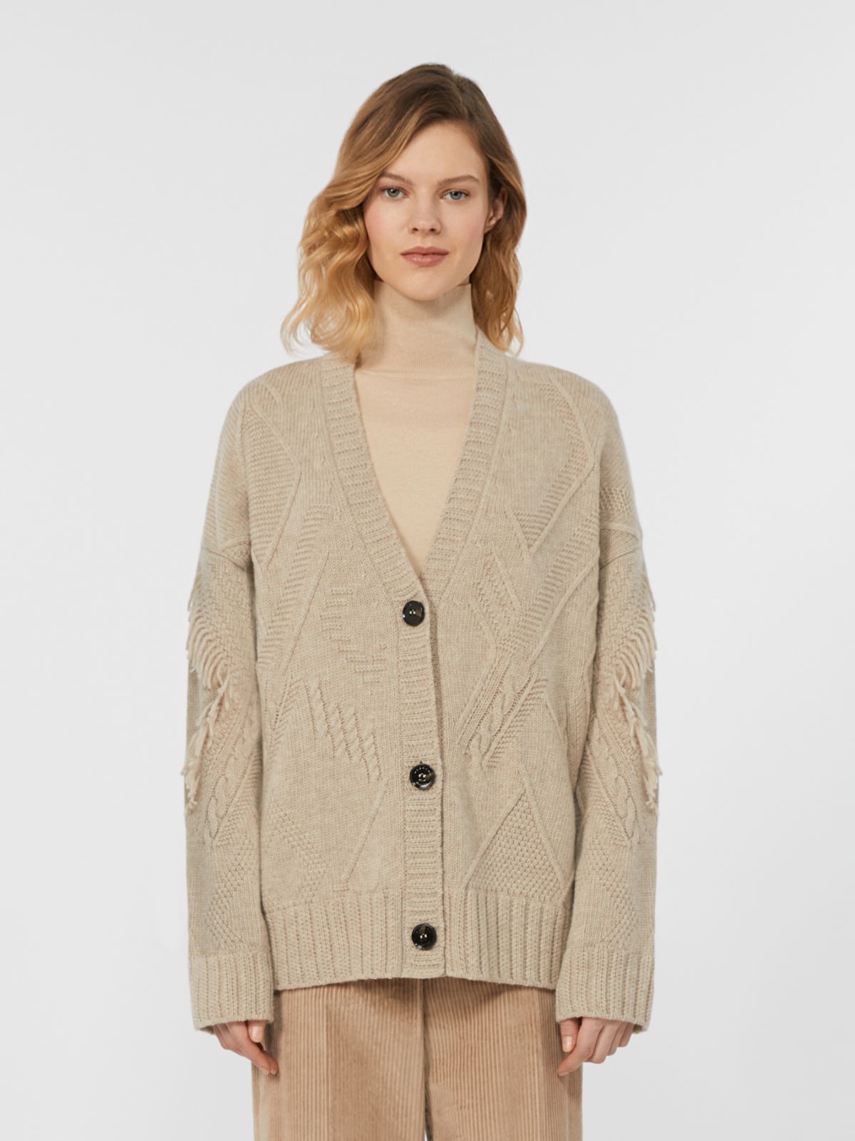 Wool knit cardigan - SAND - Max Mara - 2