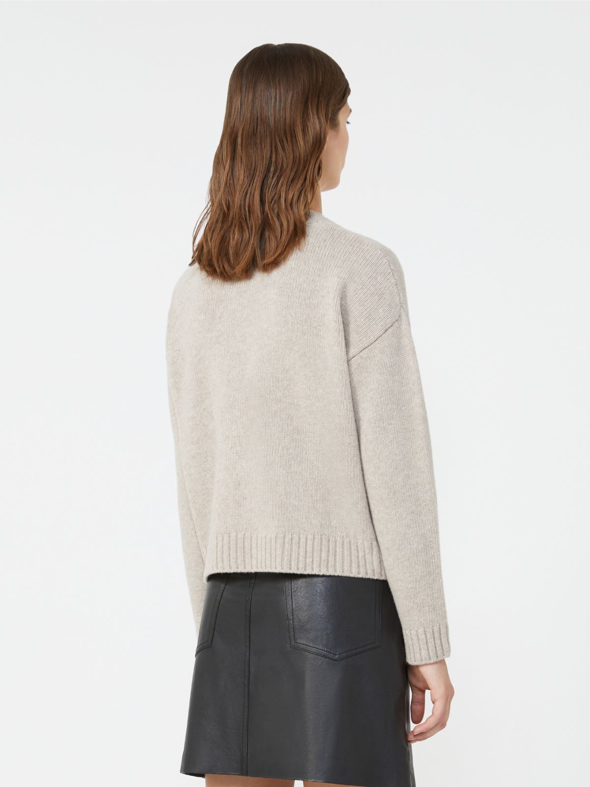 Wool knit V-neck cardigan - SAND - Max Mara - 3