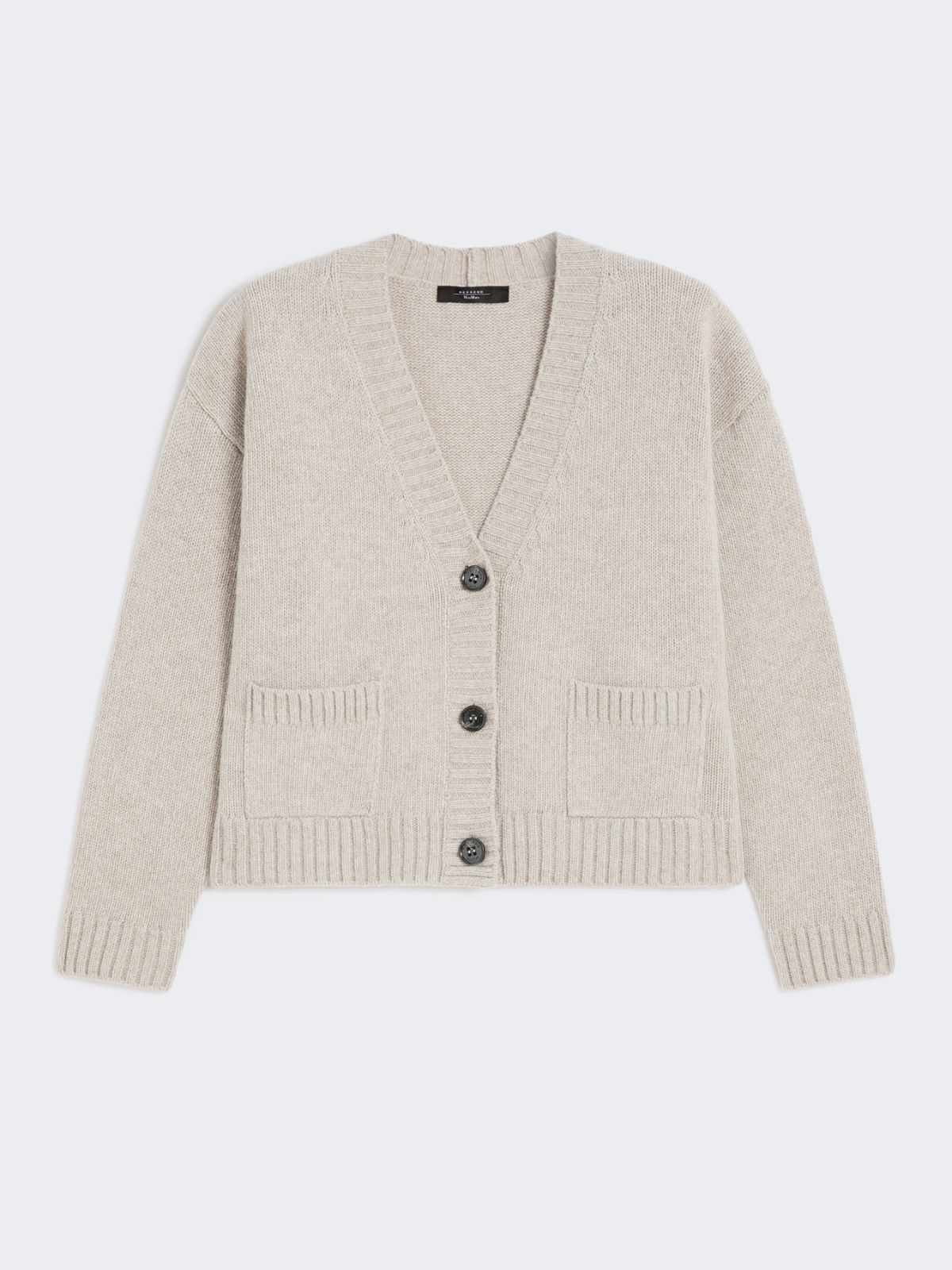 Wool knit V-neck cardigan - SAND - Max Mara - 9