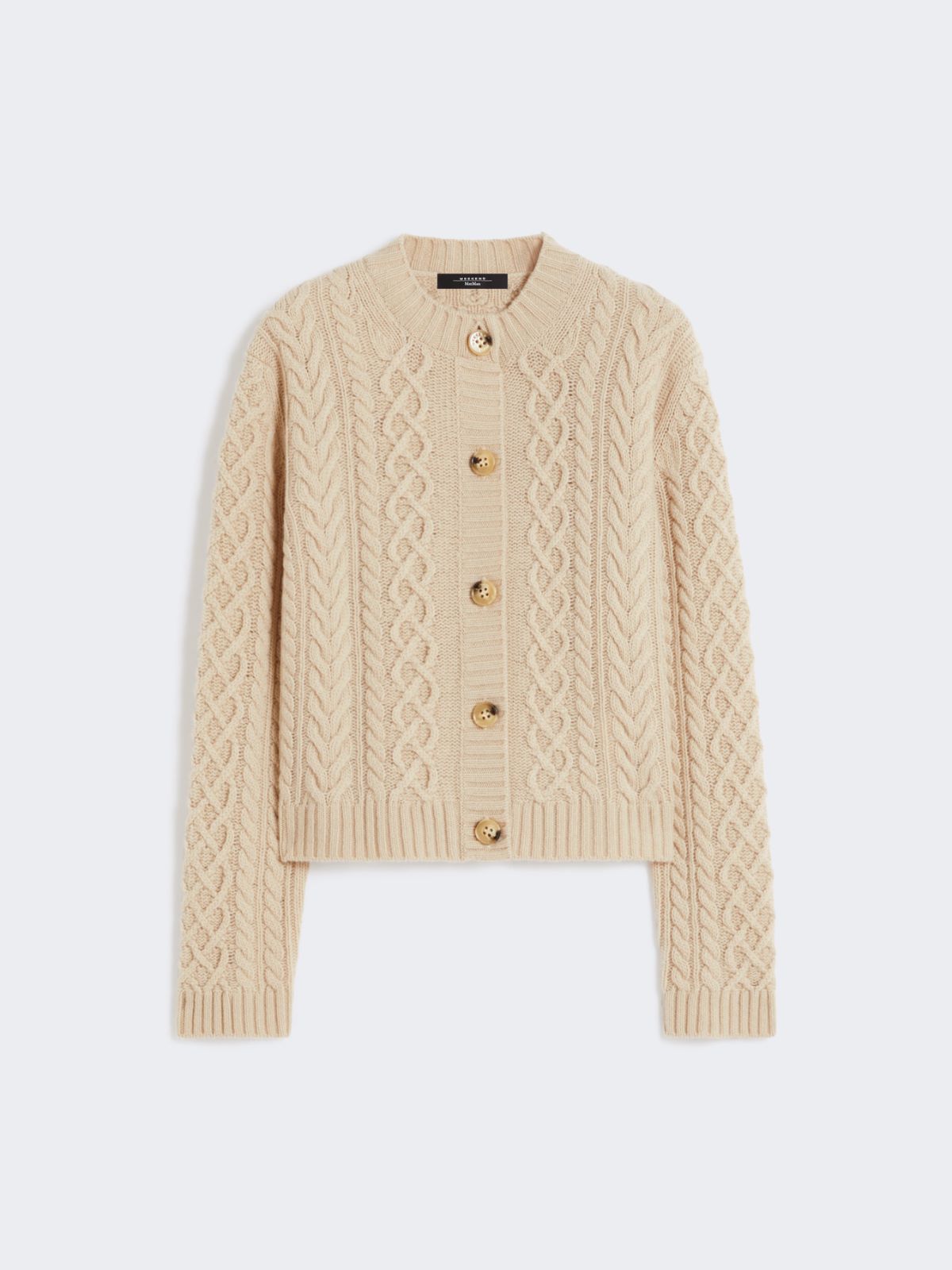 Wool knit crew-neck cardigan - BEIGE - Max Mara - 9