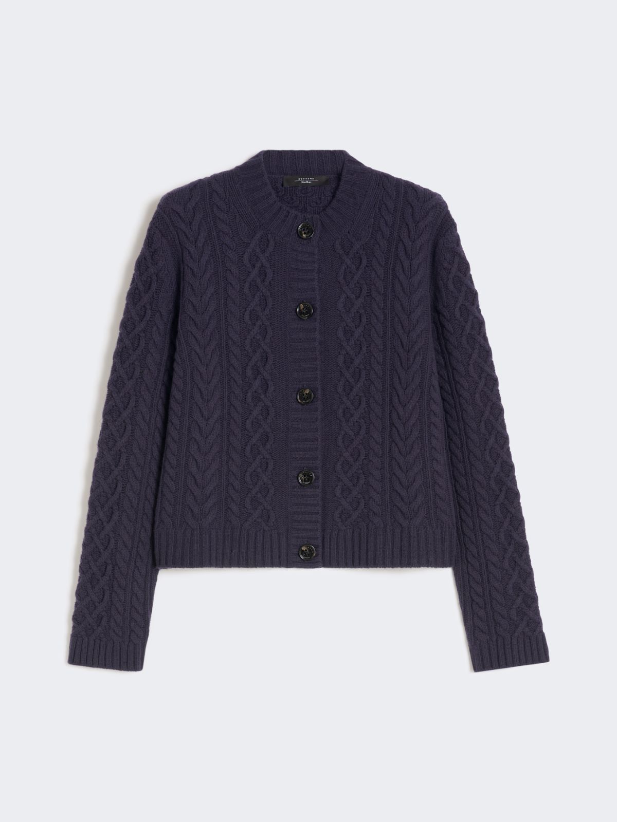 Wool knit crew-neck cardigan - NAVY - Max Mara - 10