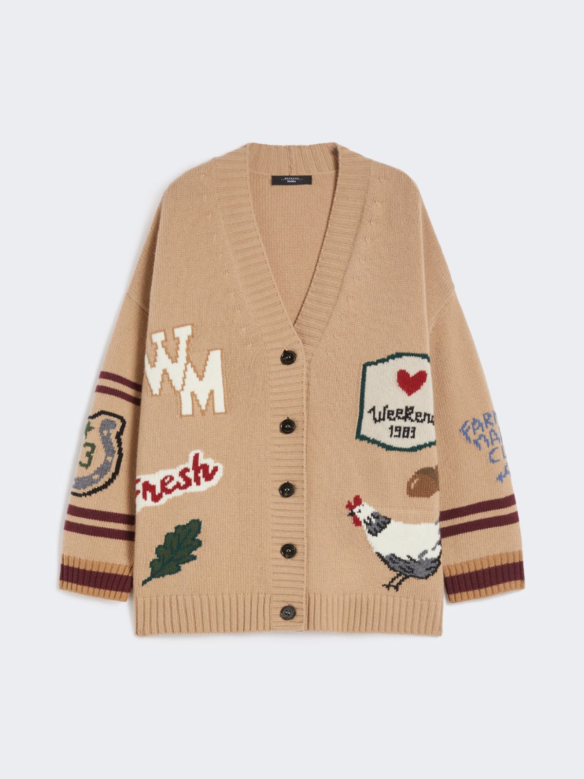 Wool knit oversized cardigan - BEIGE - Max Mara - 9