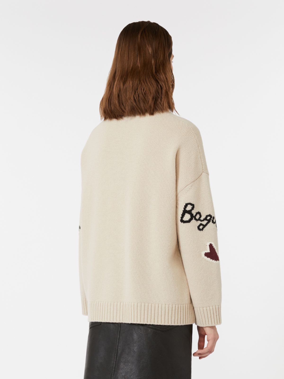 Wool knit oversized cardigan - ECRU - Max Mara - 3