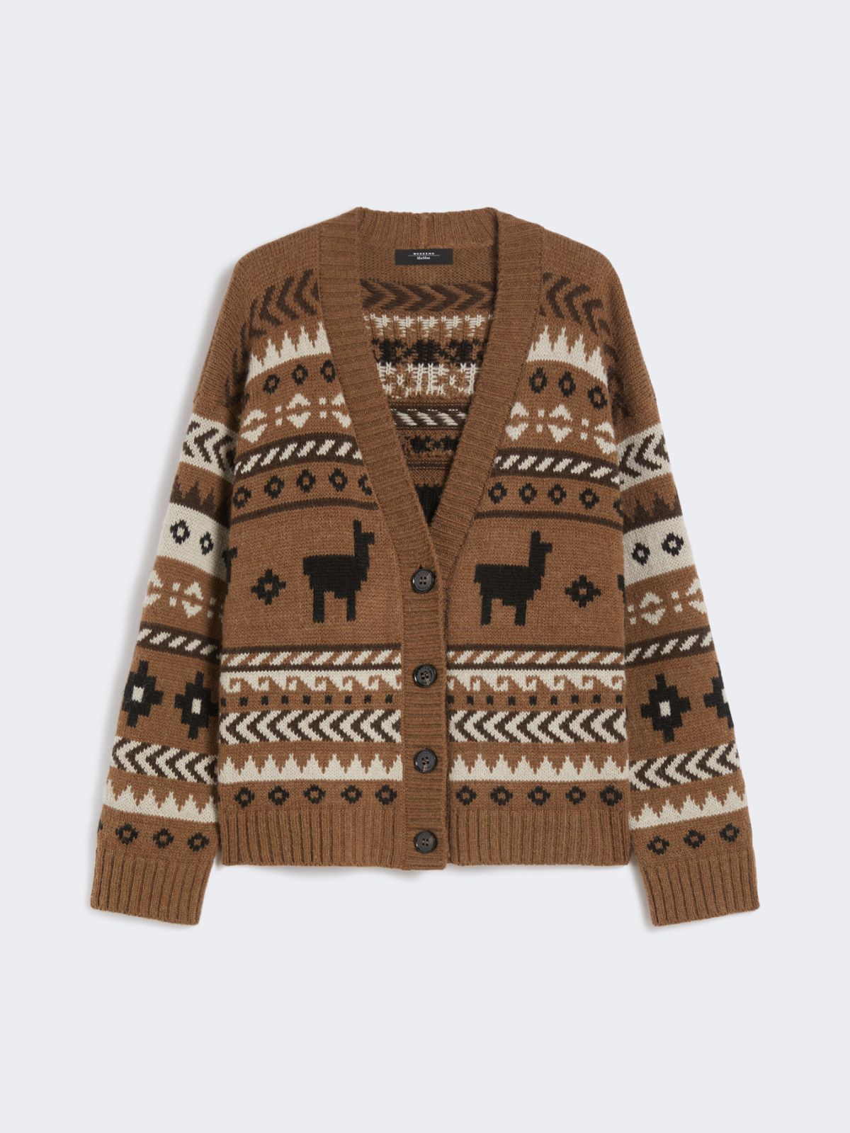 Wool and alpaca jacquard cardigan - CAMEL - Max Mara - 9