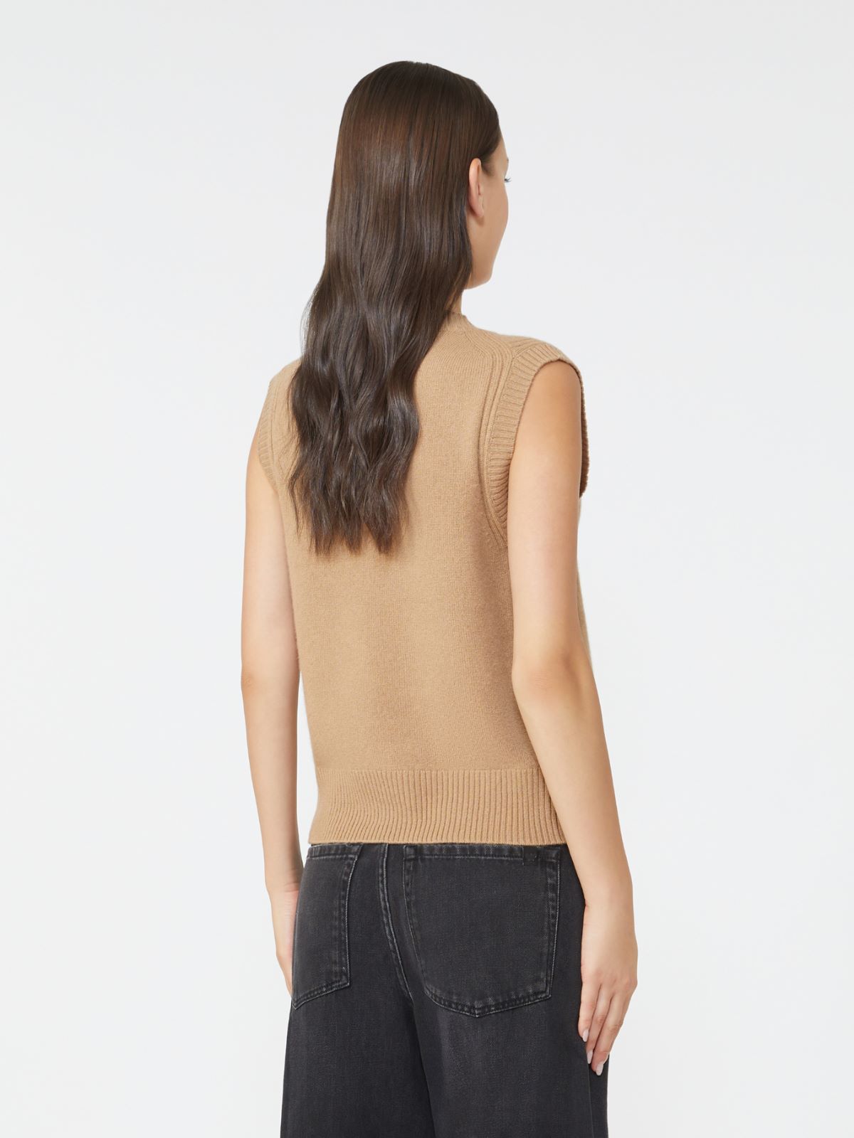 Cashmere knit gilet - CAMEL - Max Mara - 3