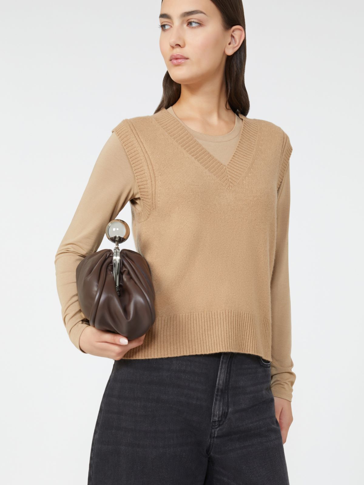 Cashmere knit gilet - CAMEL - Max Mara - 4