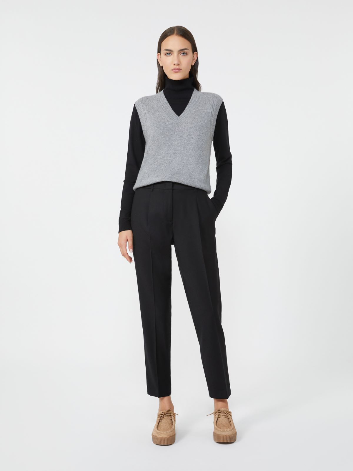 Cashmere knit gilet - MEDIUM GREY - Max Mara