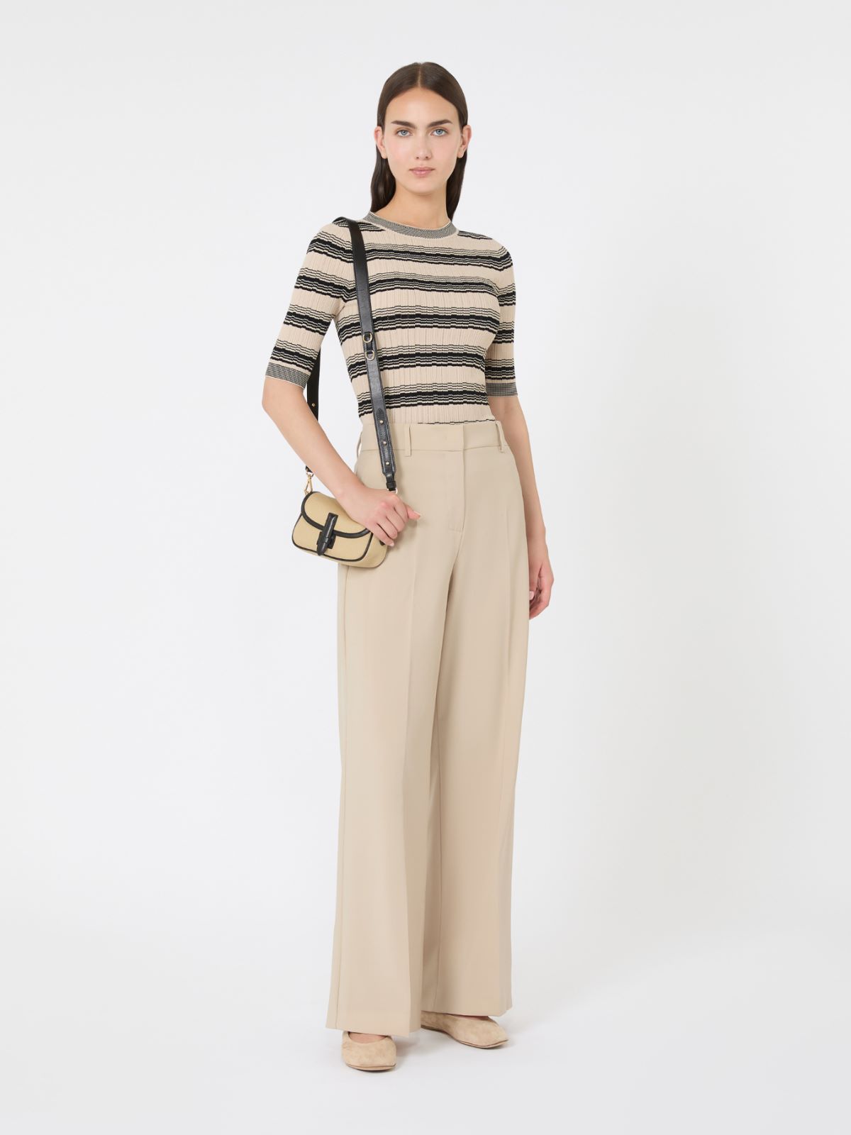 Viscose crepe T-shirt - BEIGE - Max Mara