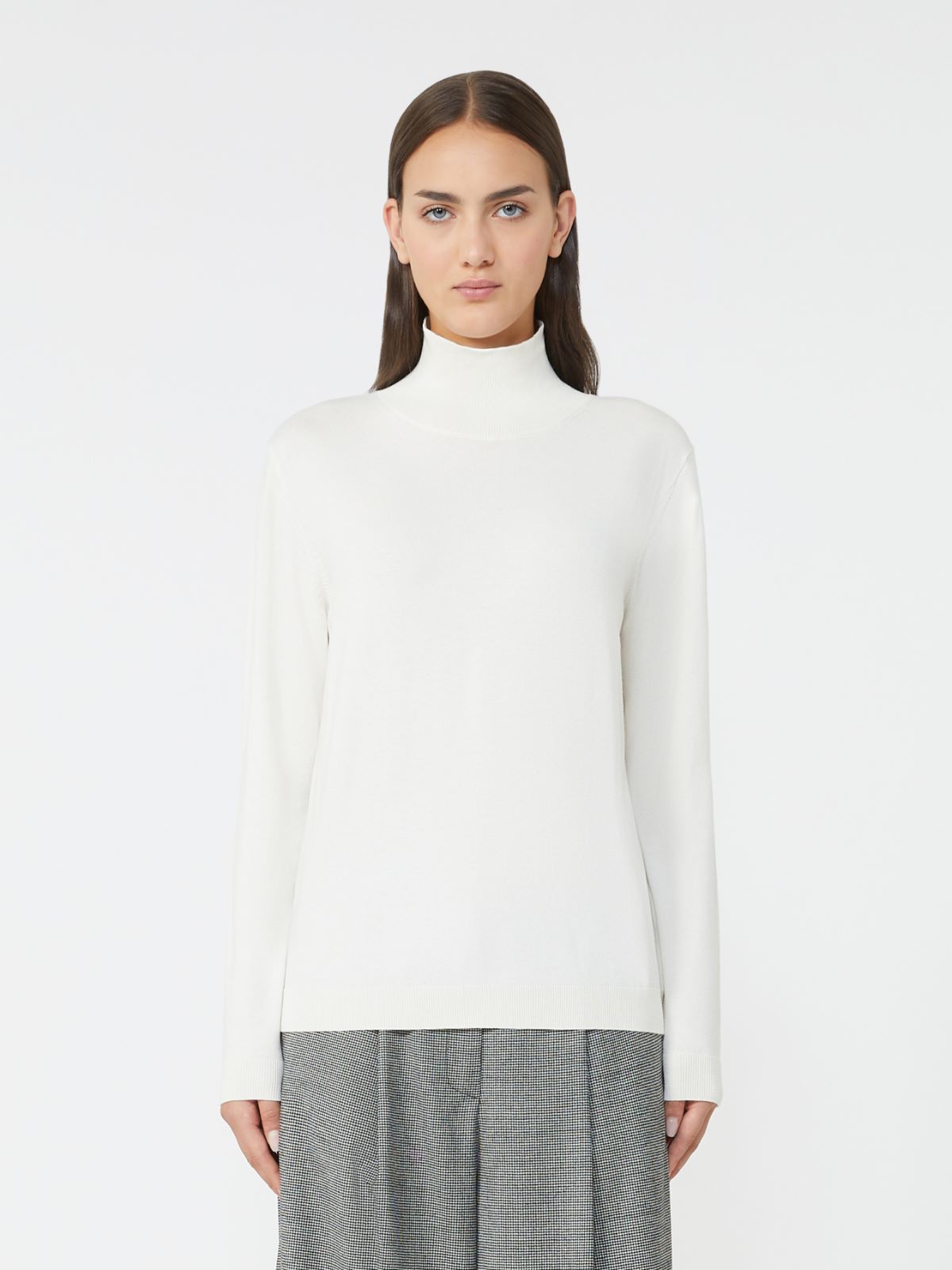 Rollkragenpullover aus Seide und Wolle - ECRU - Max Mara - 2