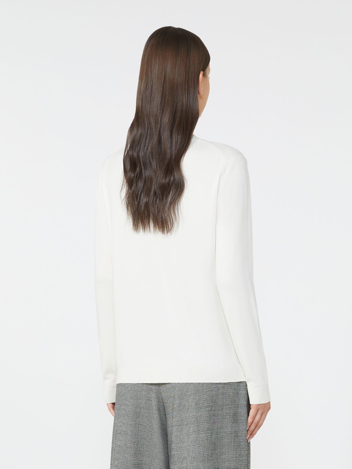 Rollkragenpullover aus Seide und Wolle - ECRU - Max Mara - 3