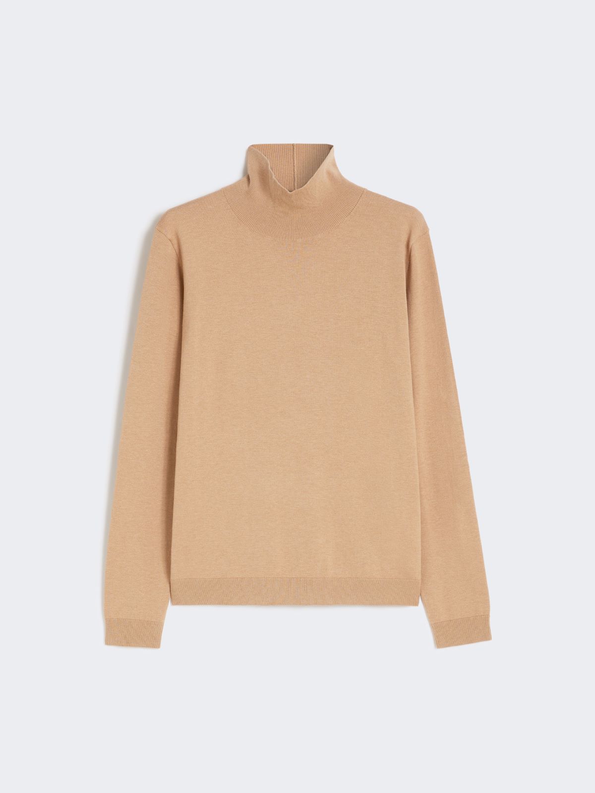 Wool and silk knit turtleneck - CAMEL - Max Mara - 10