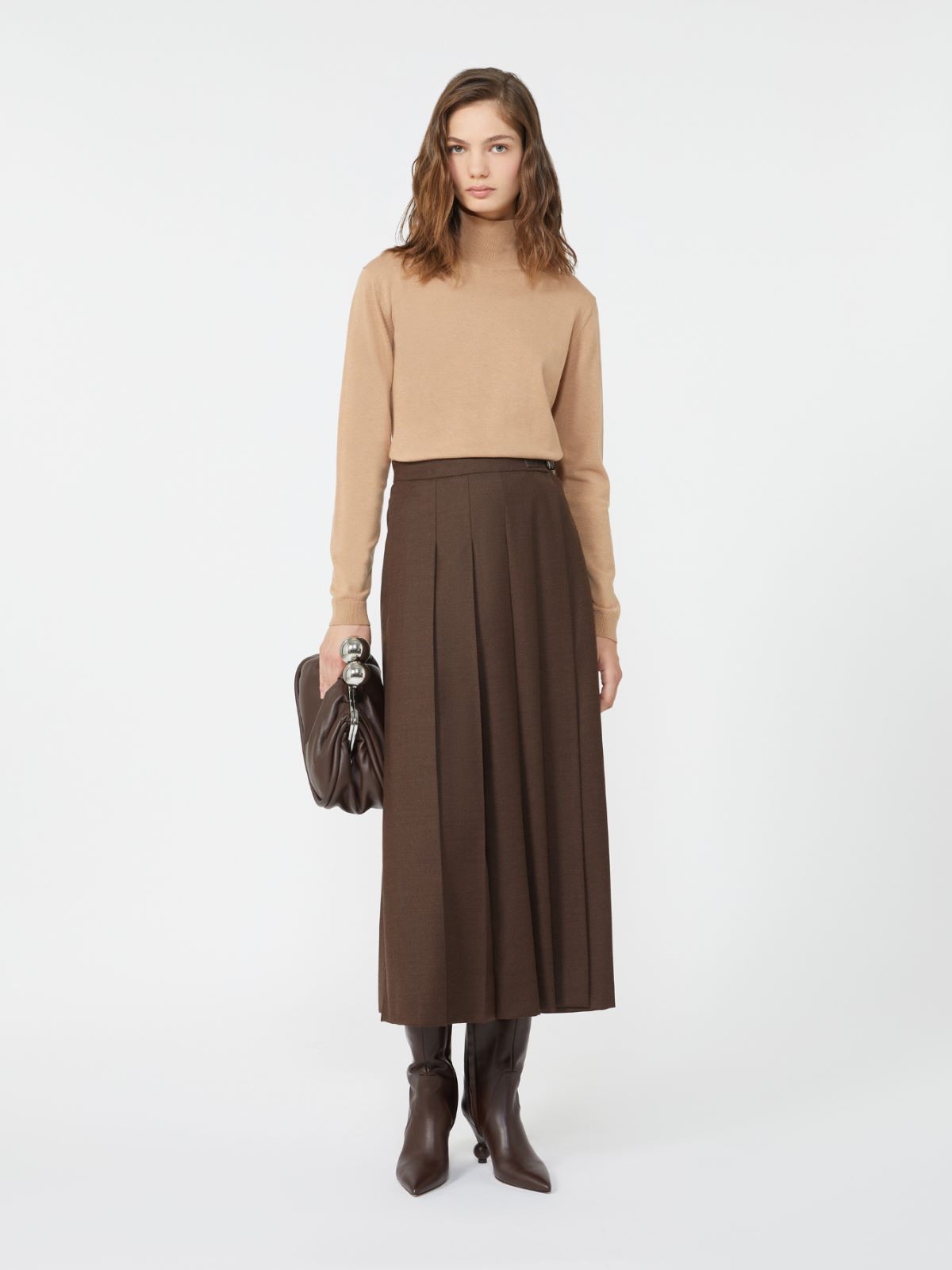 Wool and silk knit turtleneck + CAMEL - Max Mara