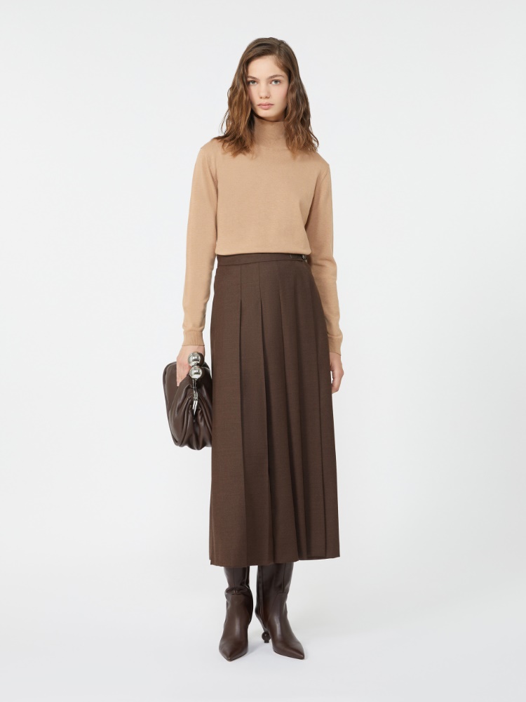 Wool and silk knit turtleneck - CAMEL - Max Mara