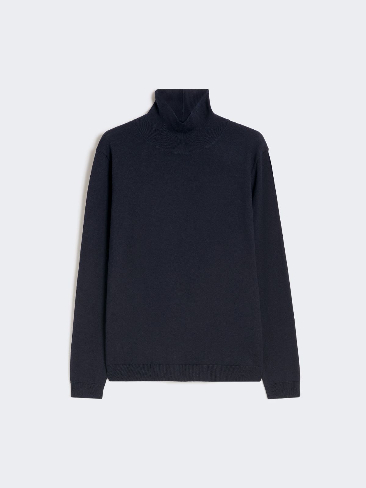 Wool and silk knit turtleneck - NAVY - Max Mara - 9