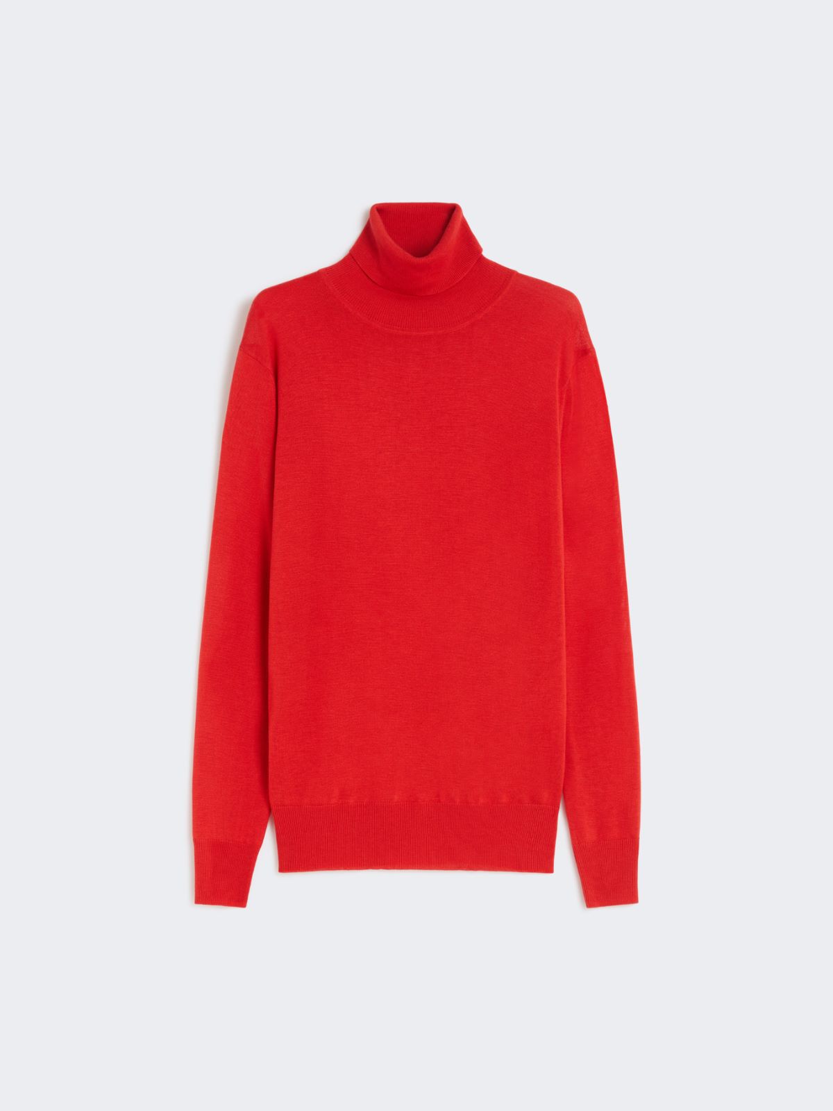 Rollkragenpullover aus Seide und Wolle - ROT - Max Mara - 9