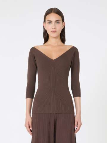【送料&関税込】Weekend Max Mara Oceano Viscose V-neck Pullo Weekend Max Mara - Oceano viscose V-neck pullover black