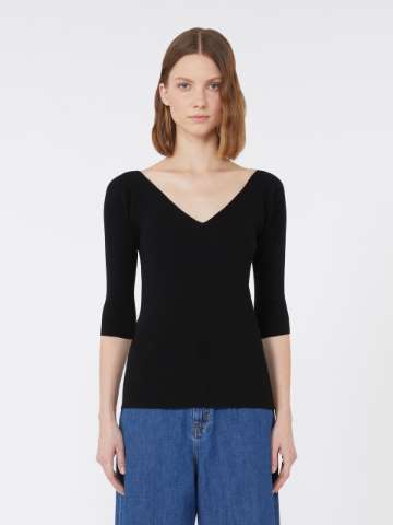 WEEKEND MaxMara カシミア100% M 黒 Vネック ニット WEEKEND MaxMara カシミア100% M 黒 Vネック ニット