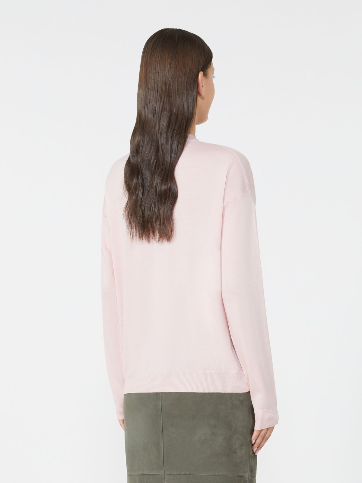 Wool and cashmere V-neck jumper - PINK - Max Mara - 3