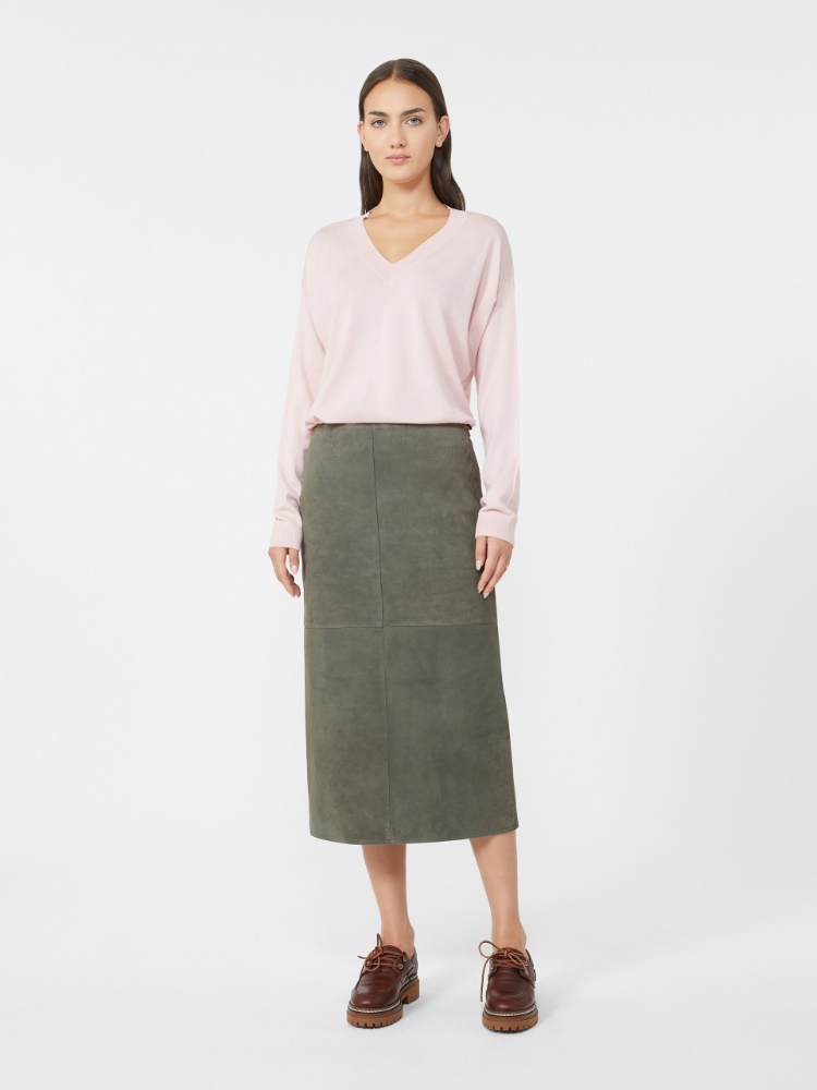 Wool and cashmere V-neck jumper - PINK - Max Mara