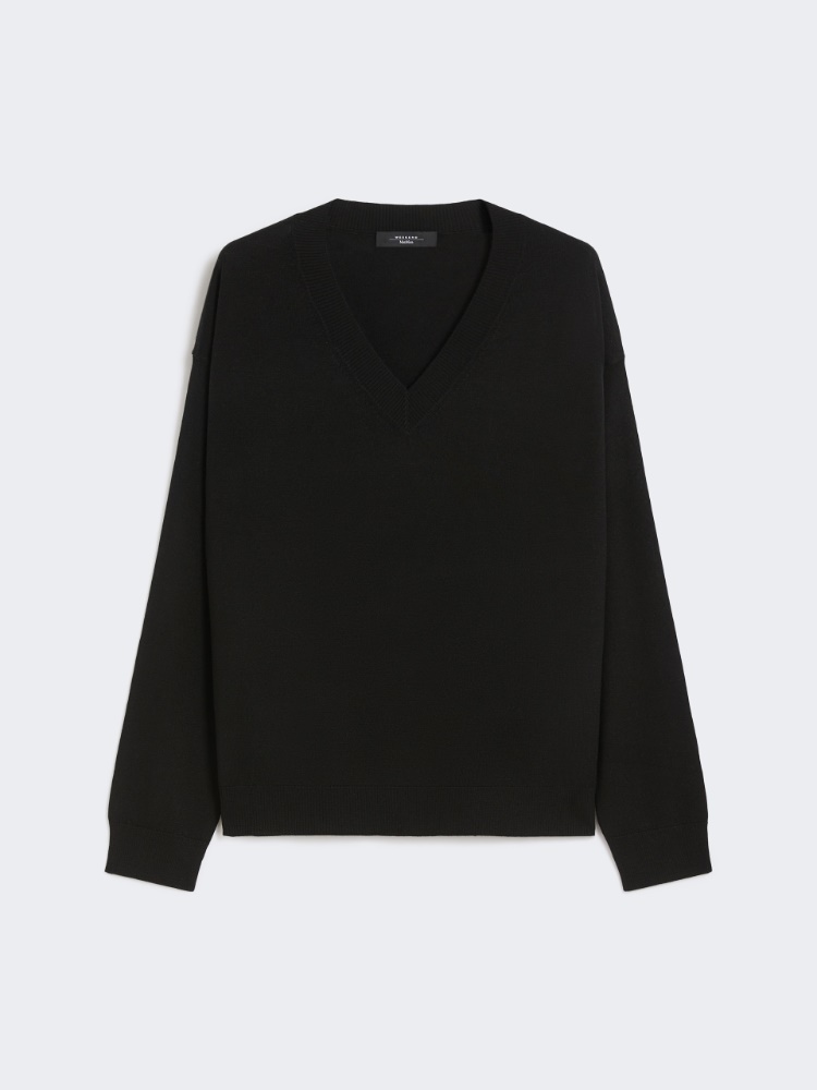 Wool and cashmere V-neck jumper - BLACK - Max Mara