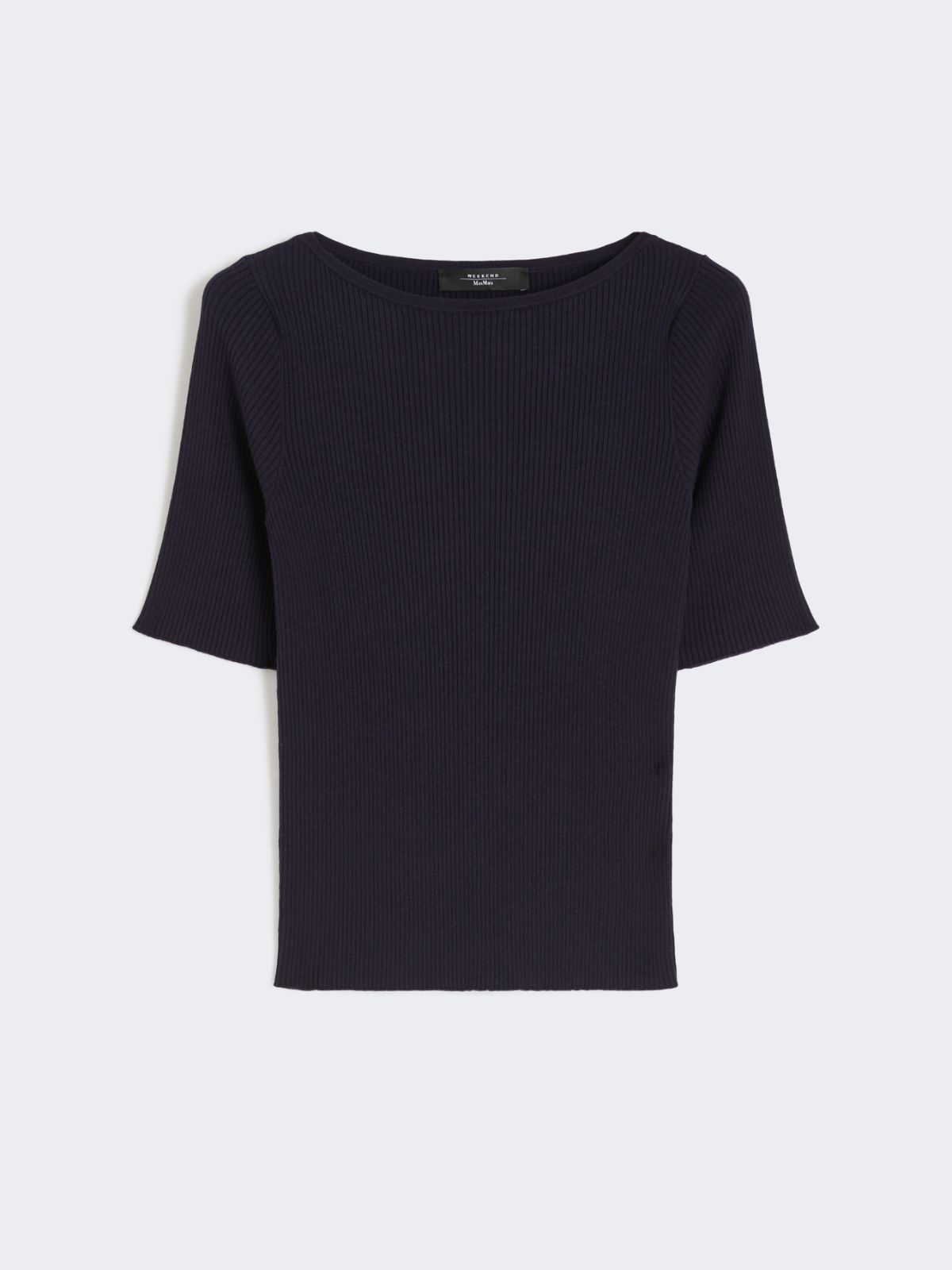 Slim-fit stretch viscose T-shirt - NAVY - Max Mara - 9