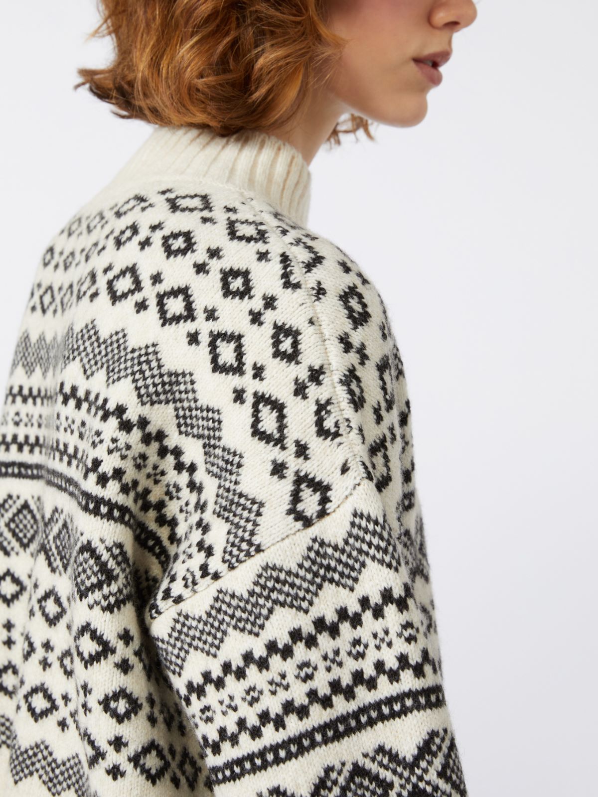 Wool and alpaca jacquard jumper - WHITE - Max Mara - 11