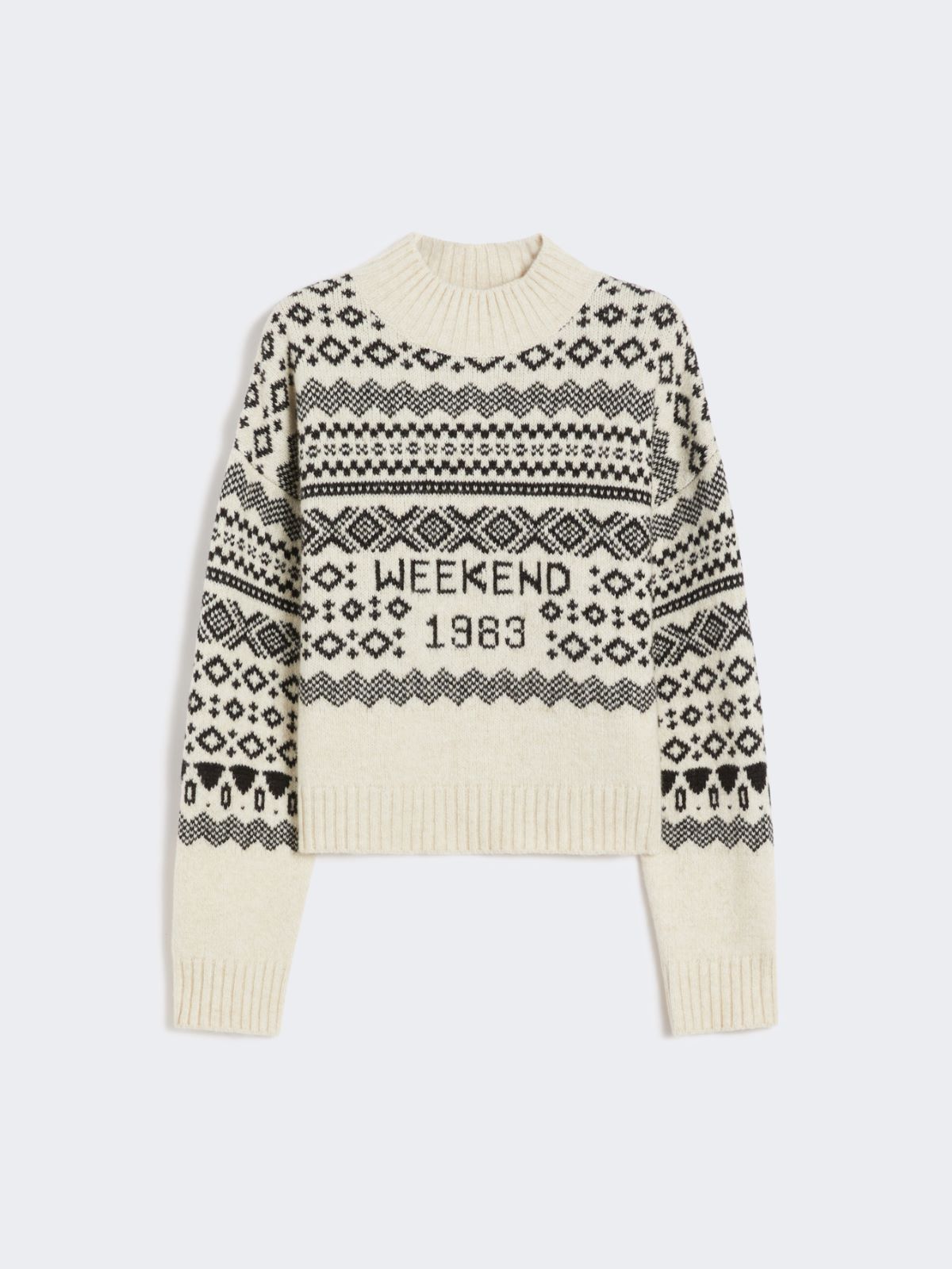 Wool and alpaca jacquard jumper - WHITE - Max Mara - 11