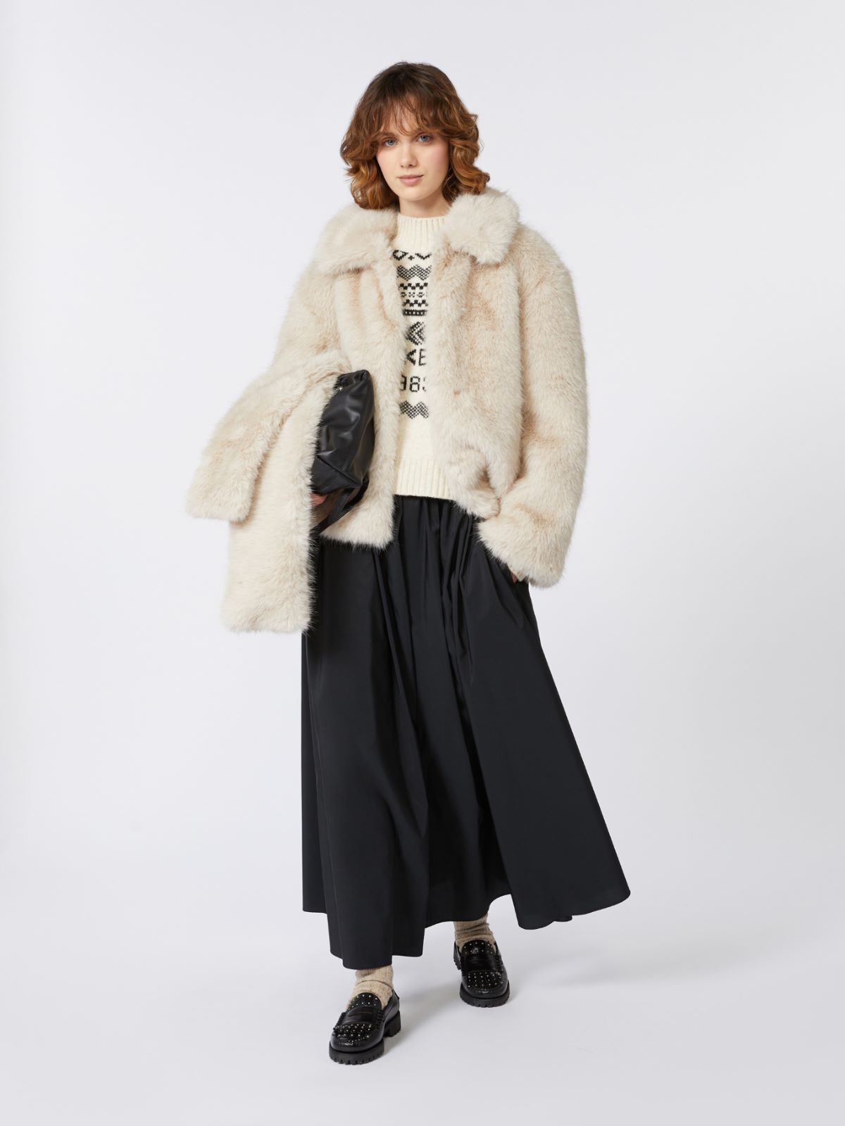 Wool and alpaca jacquard jumper - WHITE - Max Mara