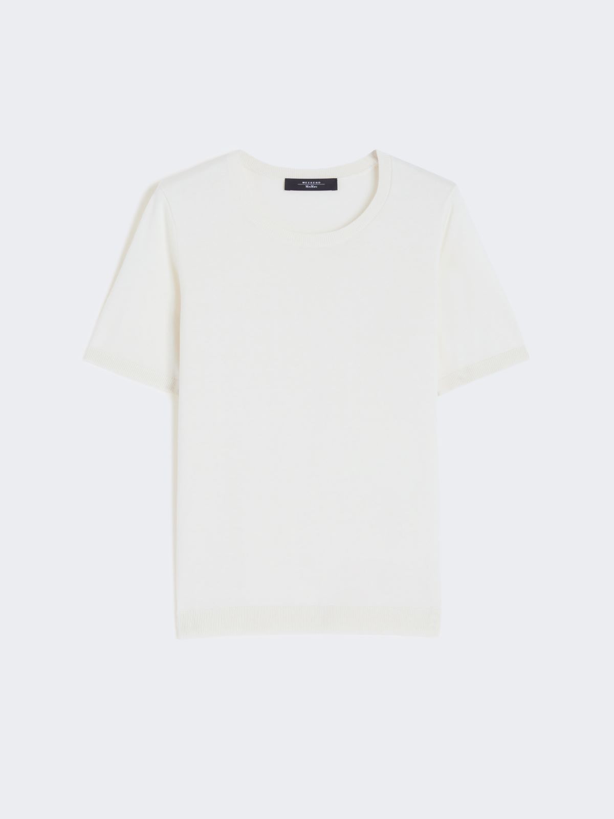 Silk and cotton yarn T-shirt - WHITE - Max Mara - 9