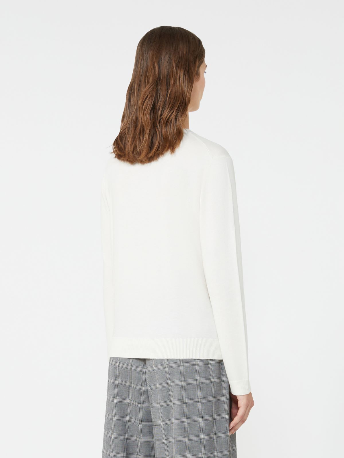 Silk and wool yarn jumper - ECRU - Max Mara - 3