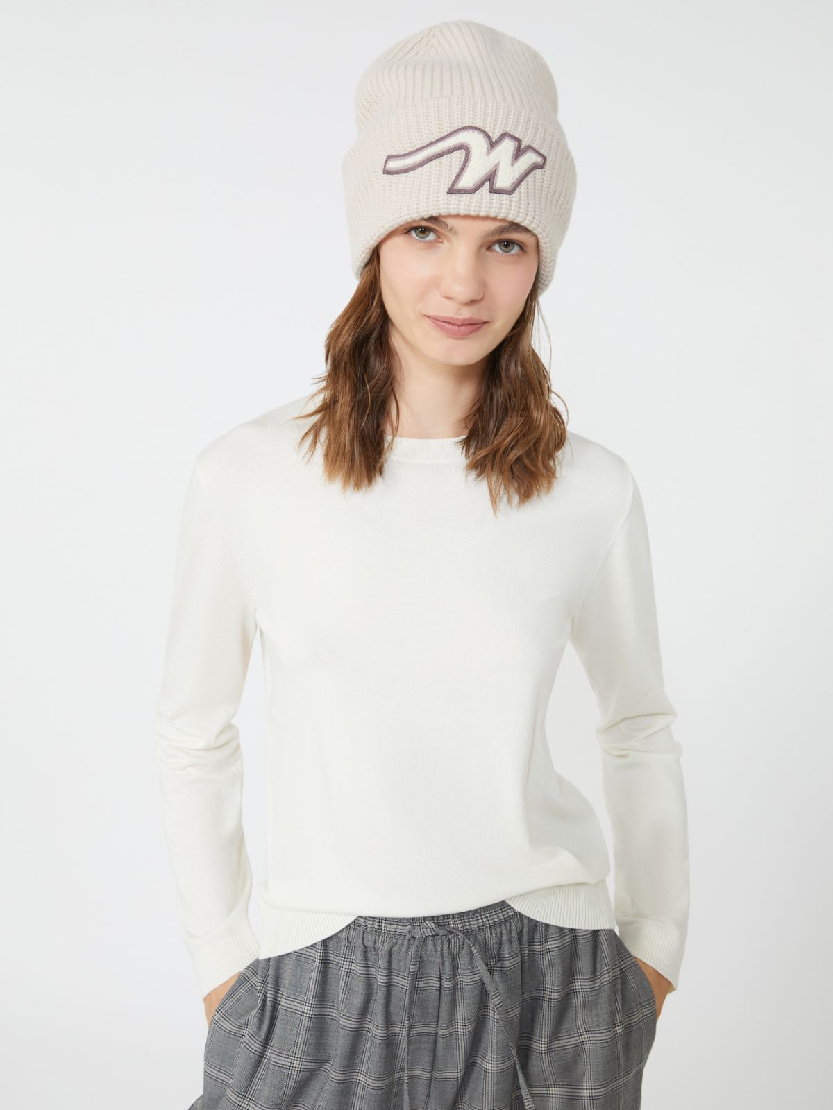 Silk and wool yarn jumper - ECRU - Max Mara - 4