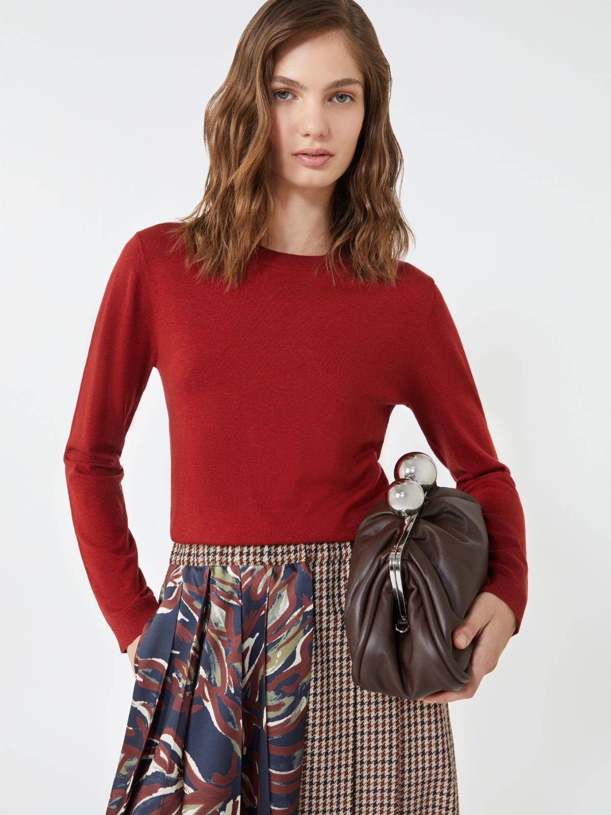 Pullover aus Seiden-Wollgemisch - BEERE-ROT - Max Mara - 4