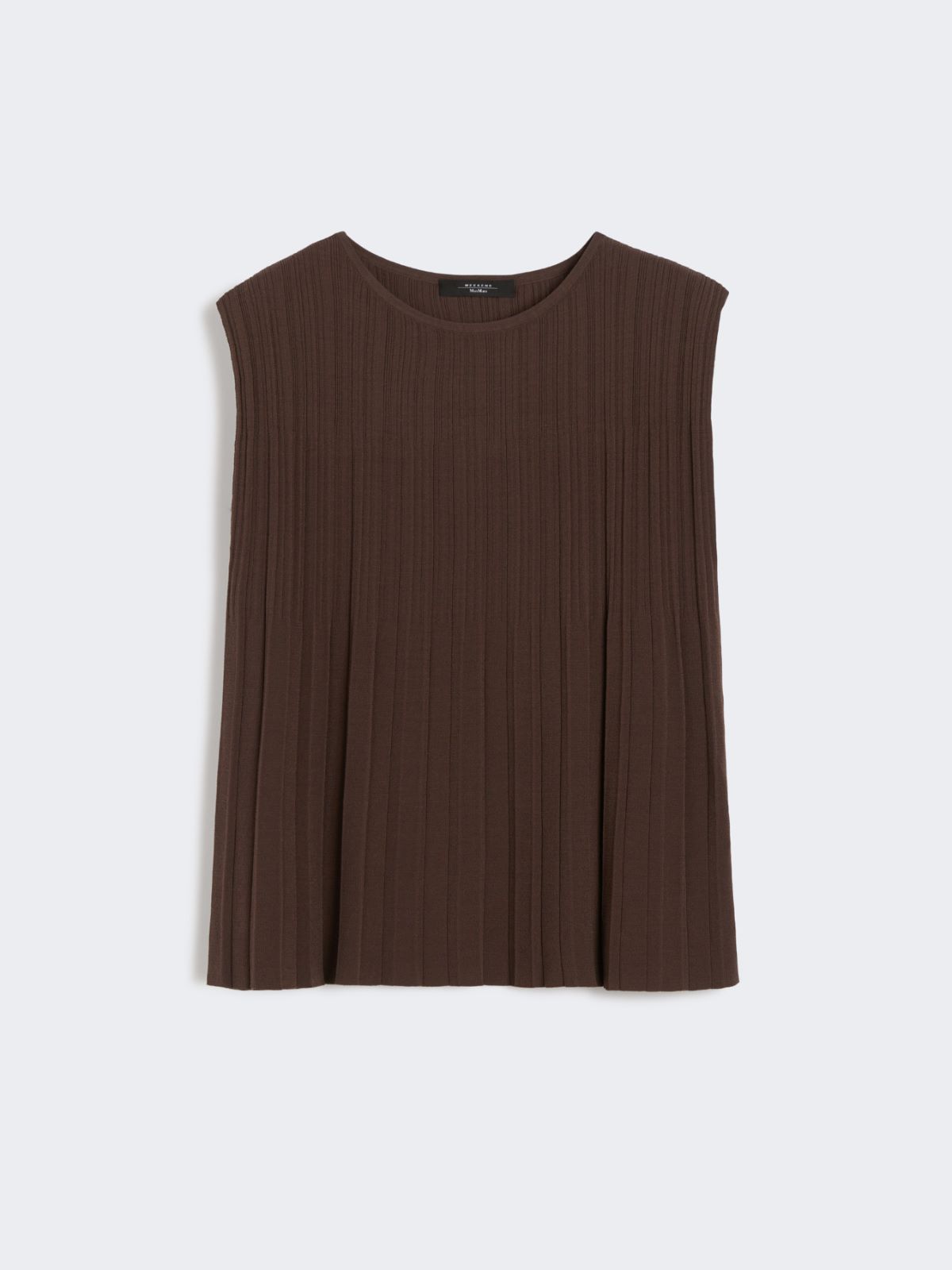 Plissé-pleated yarn T-shirt - CHOCOLATE - Max Mara - 9