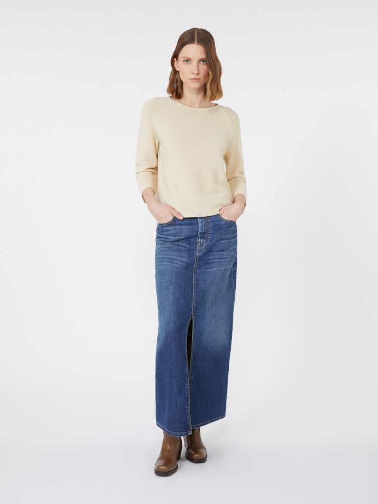 Cotton yarn sweater - IVORY - Max Mara