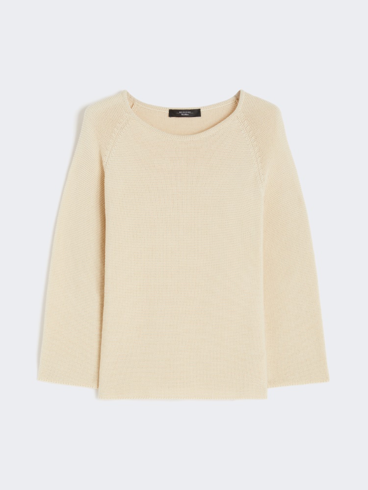 Cotton yarn sweater - IVORY - Max Mara