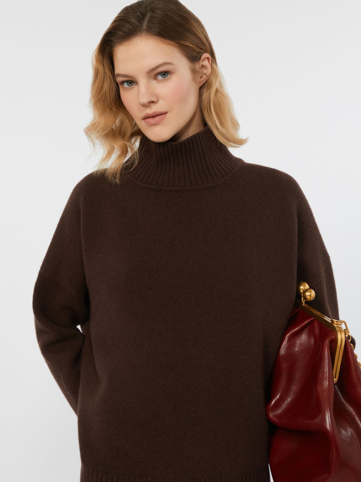 Rollkragenpullover aus Wollgewebe - SCHOKOLADE - Max Mara - 4