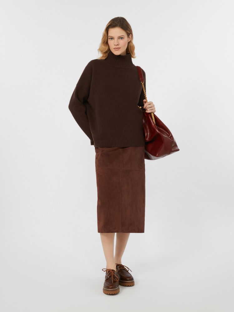 Rollkragenpullover aus Wollgewebe - SCHOKOLADE - Max Mara