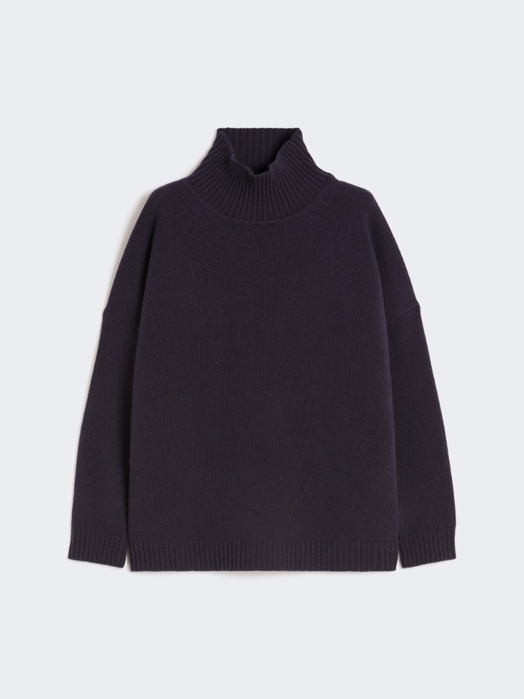 Wool knit turtleneck jumper - NAVY - Max Mara