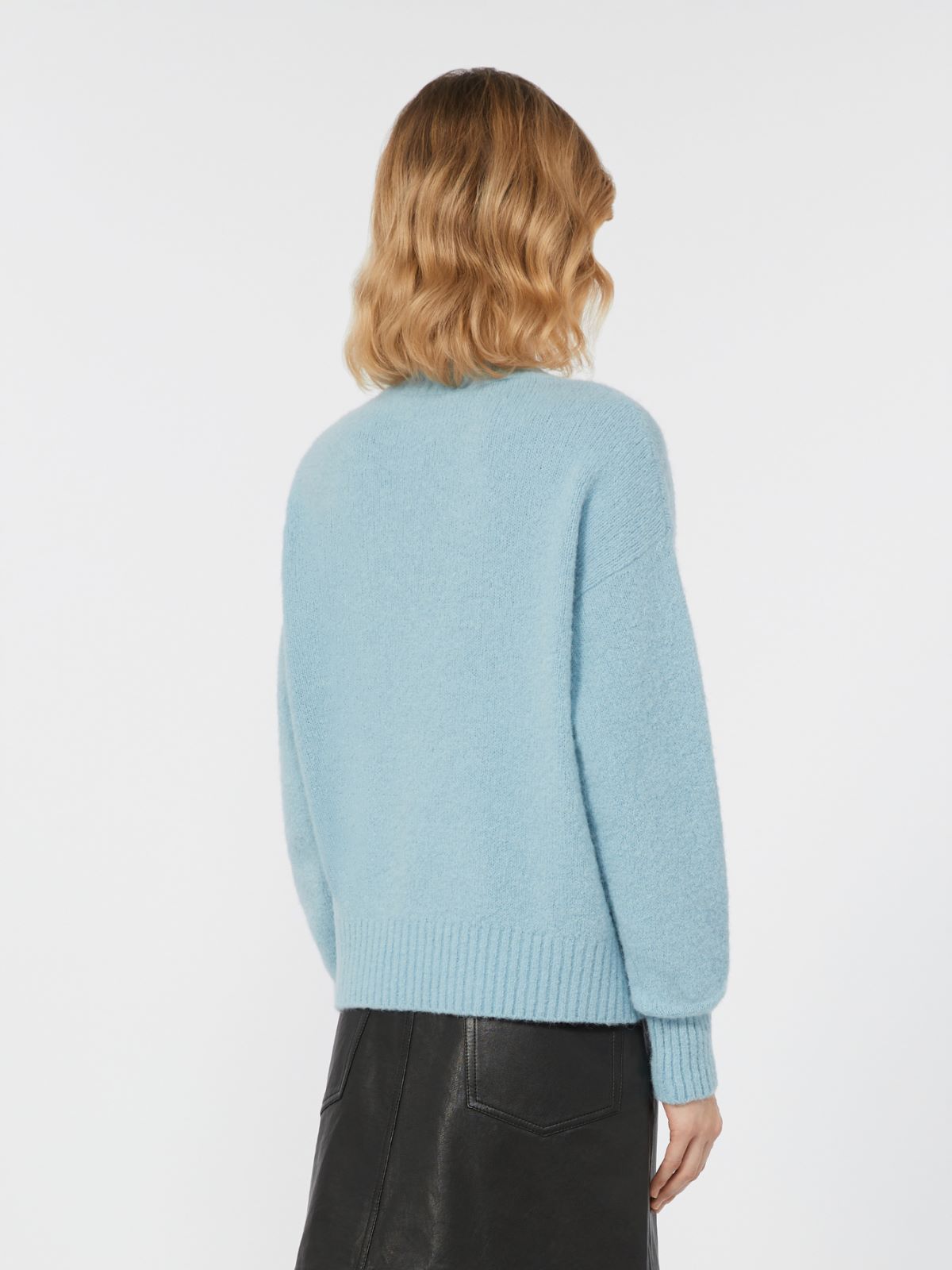 Pullover aus Alpaka und Baumwolle mit V-Ausschnitt - AZURBLAU - Max Mara - 3