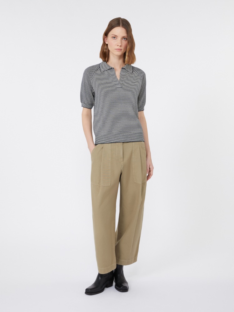 Cotton yarn polo shirt - NAVY - Max Mara