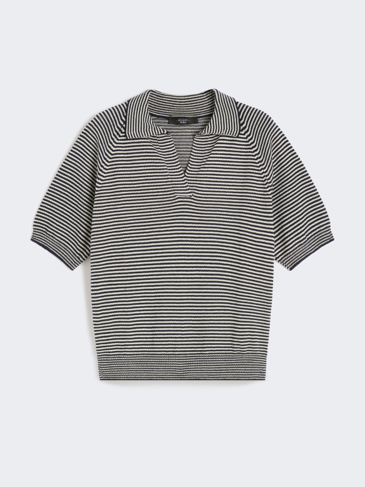 Cotton yarn polo shirt - NAVY - Max Mara