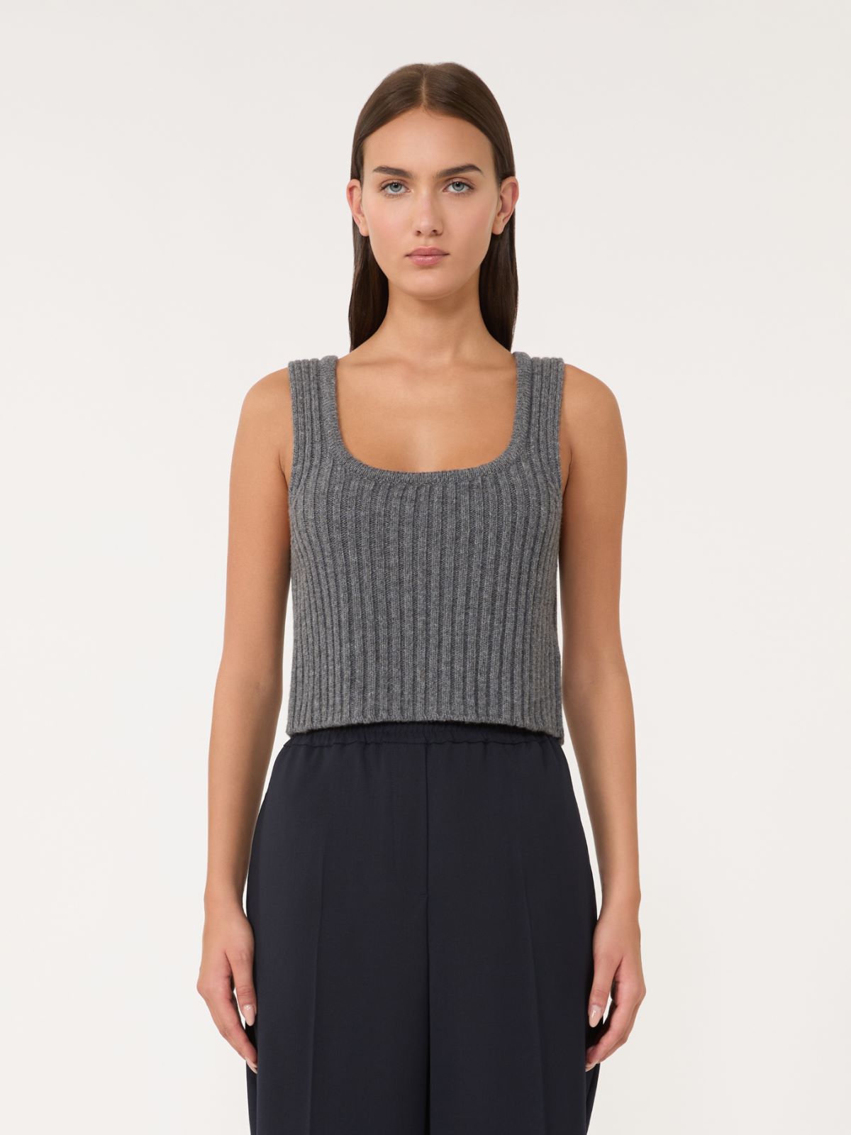 Wool knit top - DARK GREY - Max Mara - 2