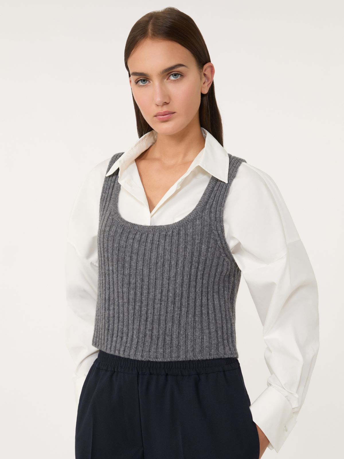 Wool knit top - DARK GREY - Max Mara - 4