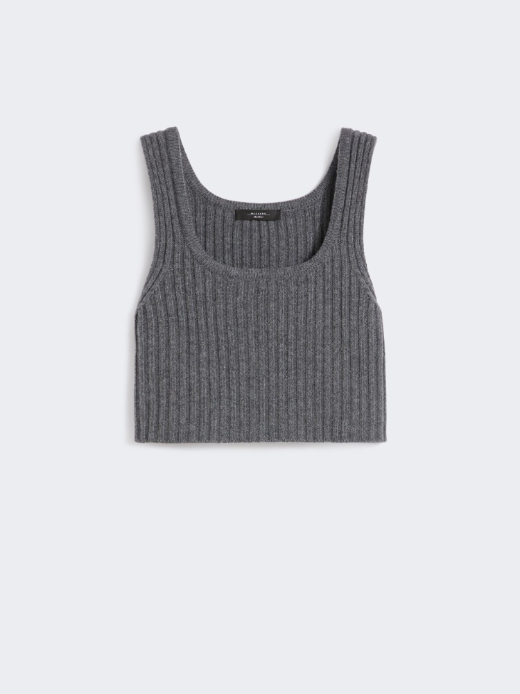 Wool knit top - DARK GREY - Max Mara