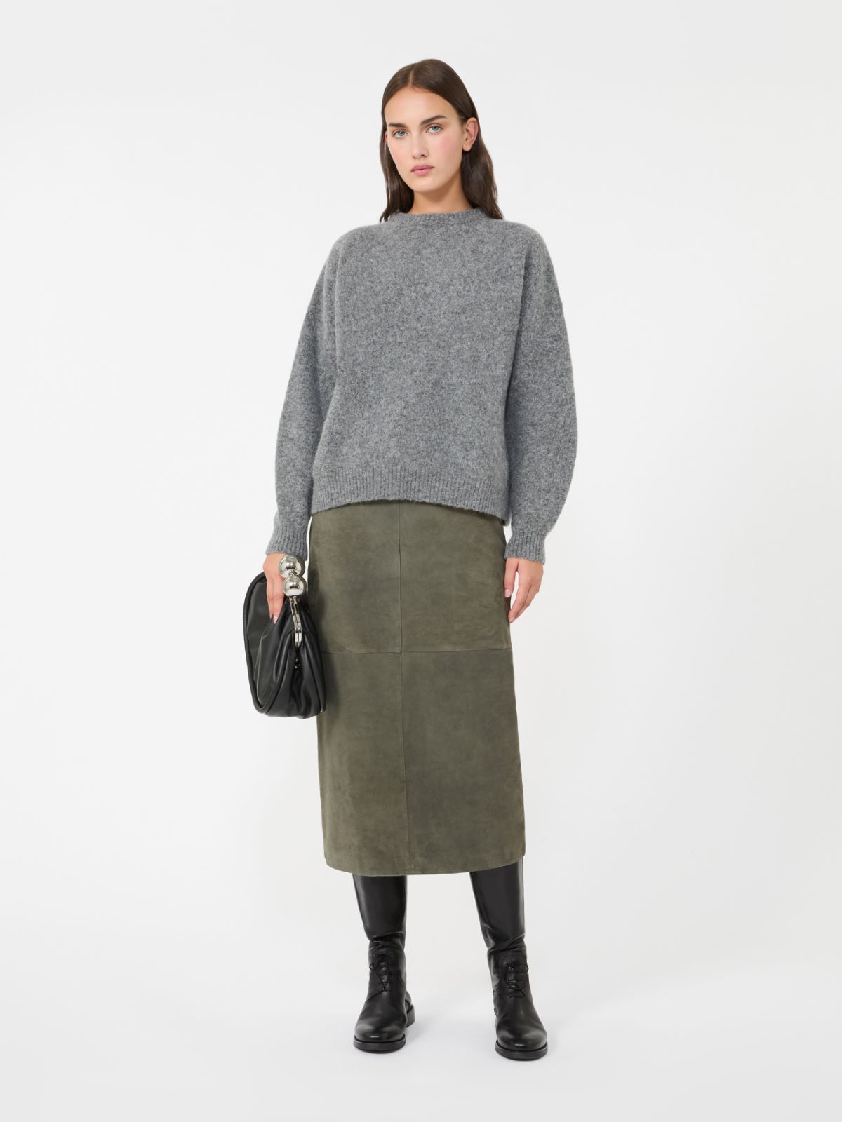 Alpaca and wool jumper + MEDIUM GREY - Max Mara