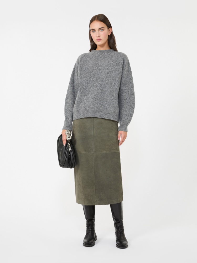 Alpaca and wool jumper - MEDIUM GREY - Max Mara