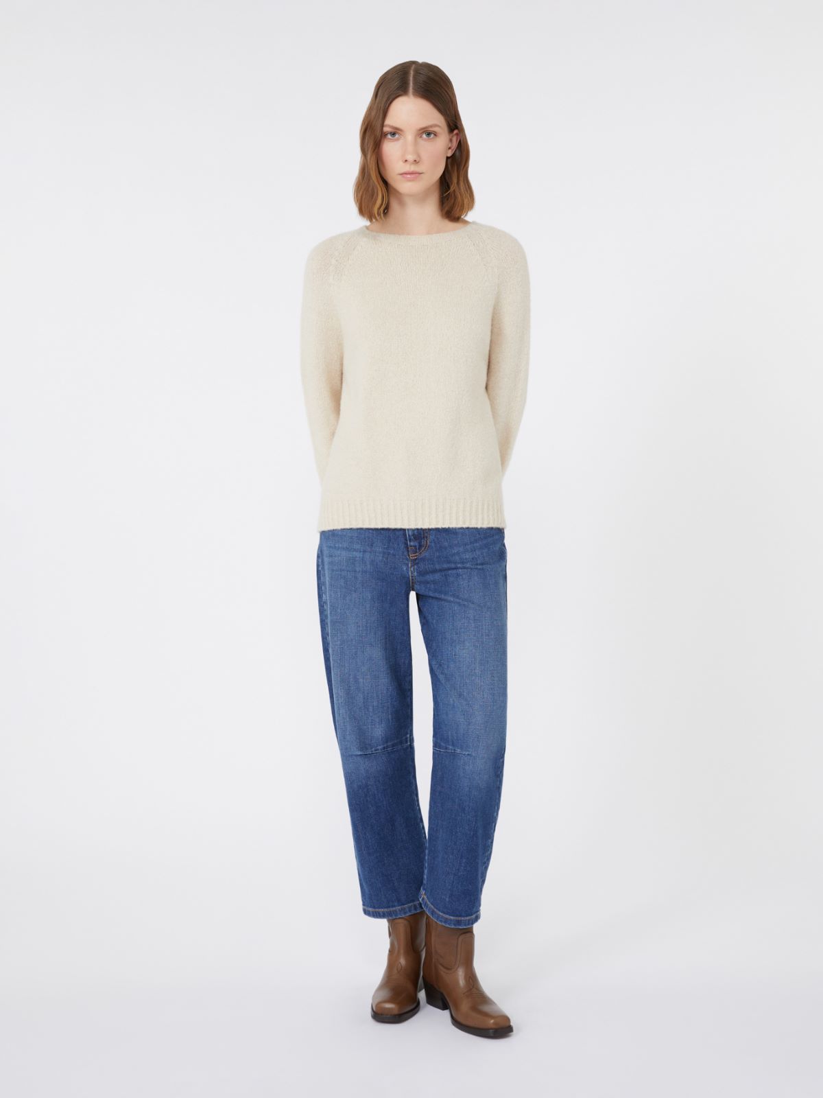 Alpaca and cotton sweater - IVORY - Max Mara