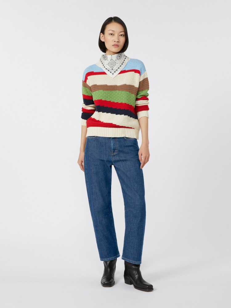 Inlaid cotton sweater - MULTICOLOUR - Max Mara